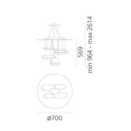 Artemide 1477110A - Candeeiro suspenso LED com regulação MERCURY LED/29W/230V 3000K