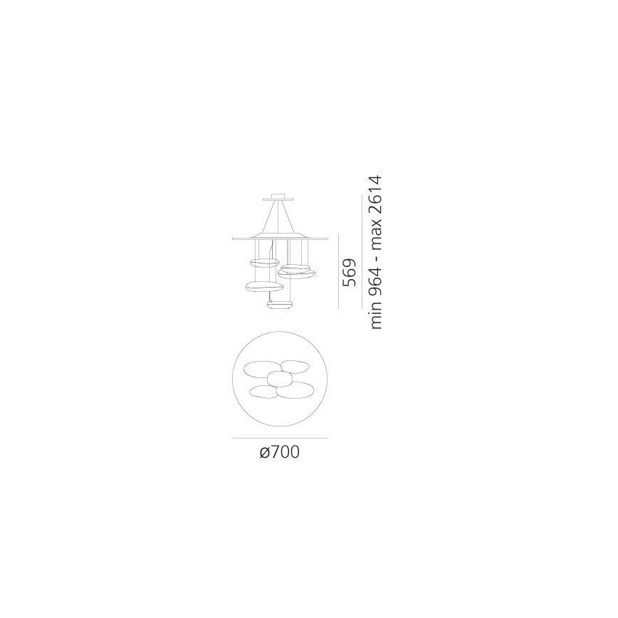 Artemide 1477110A - Candeeiro suspenso LED com regulação MERCURY LED/29W/230V 3000K