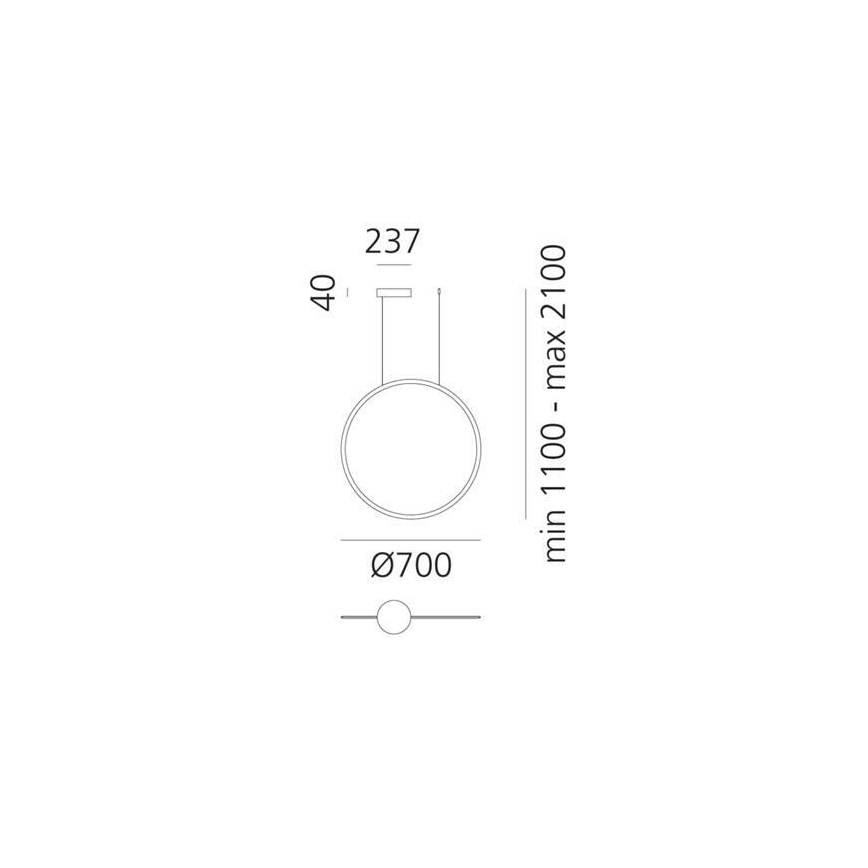 Artemide 1992030APP - Candeeiro suspenso LED com regulação DISCOVERY LED/40W/230V 3000K preto