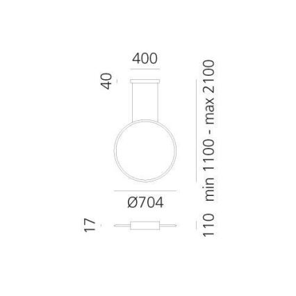 Artemide 1992360APP -  Candeeiro suspenso LED RGBW com regulação DISCOVERY LED/42W/230V 2700-6500K bronze