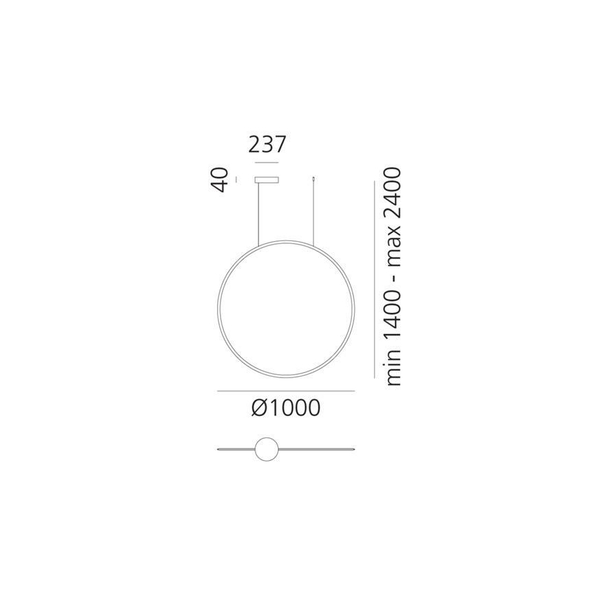 Artemide 1993030APP - Candeeiro suspenso LED com regulação DISCOVERY LED/60W/230V 3000K preto