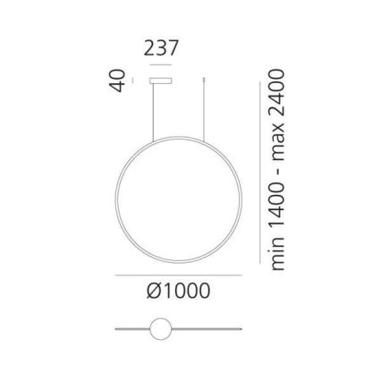 Artemide 1993060APP - Candeeiro suspenso LED com regulação DISCOVERY LED/60W/230V 3000K bronze