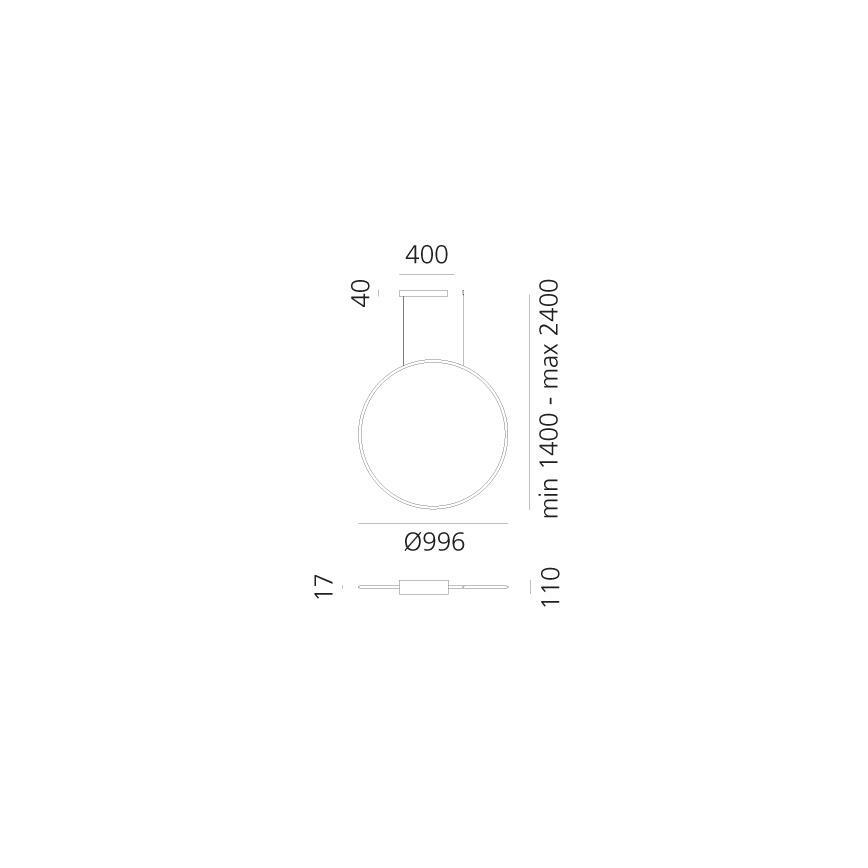 Artemide 1993210APP - Candeeiro suspenso LED com regulação DISCOVERY LED/71W/230V 2700-6500K antracite