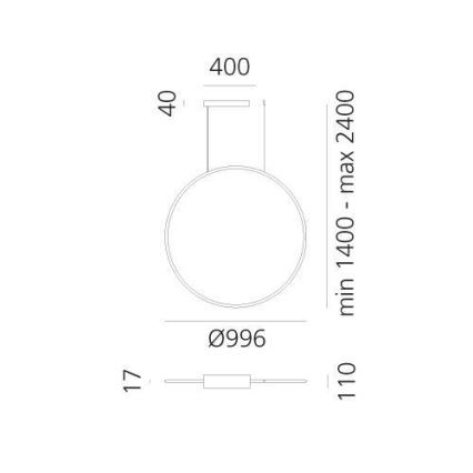 Artemide 1993360APP - Candeeiro suspenso LED RGBW com regulação DISCOVERY LED/59W/230V 2700-6500K bronze