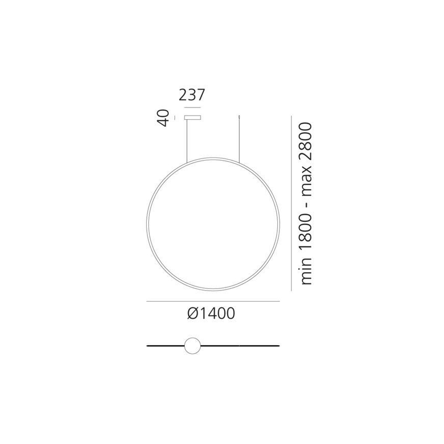 Artemide 1994010APP - Candeeiro suspenso LED com regulação DISCOVERY LED/80W/230V 3000K antracite
