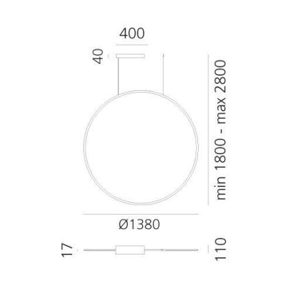 Artemide 1994360APP - Candeeiro suspenso LED RGBW com regulação DISCOVERY LED/79W/230V 2700-6500K bronze