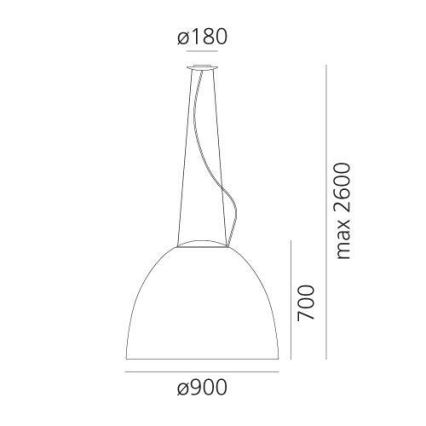 Artemide A242910 - Candeeiro suspenso NUR 2xR7s/11W/230V cinzento