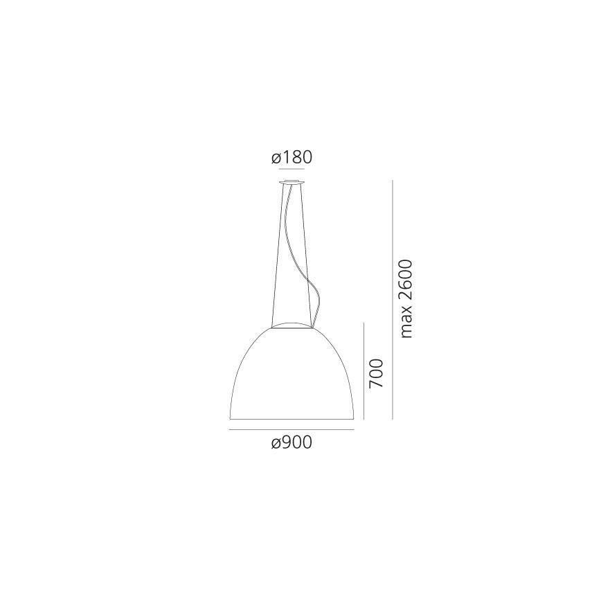 Artemide A242910 - Candeeiro suspenso NUR 2xR7s/11W/230V cinzento