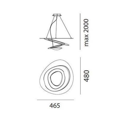 Artemide AR 1249010A - Candelabro num fio fosco LED PIRCE MICRO 1xLED/27W/230V