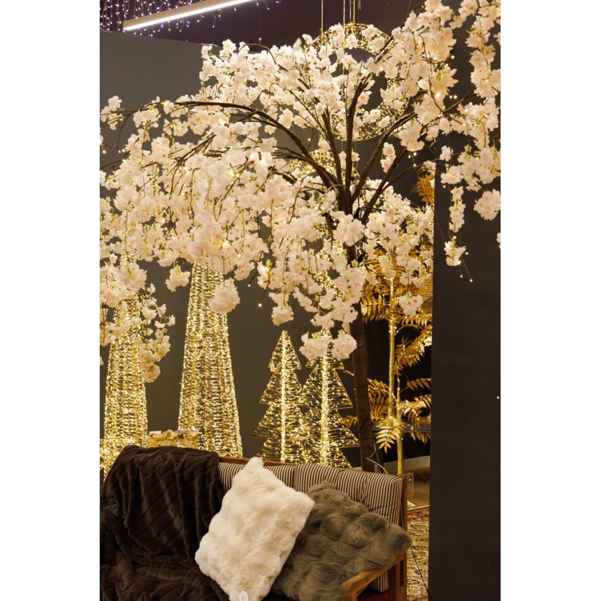 Árvore de Natal artificial LED decorativa CHERRY TREE 288xLED/230V 2,5 m cereja