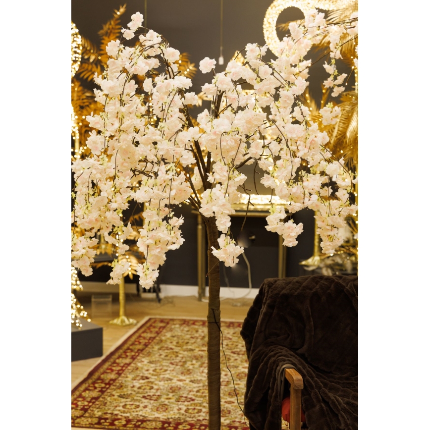 Árvore de Natal artificial LED decorativa CHERRY TREE 84xLED/230V 1,7 m cereja