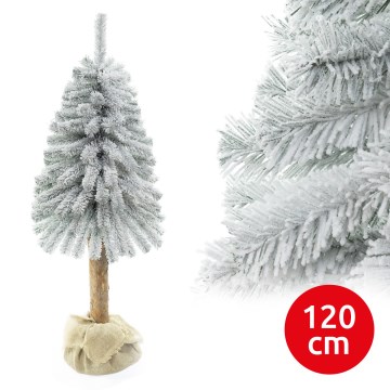 Árvore de Natal num tronco NATURAL WITH SNOW 120 cm abeto