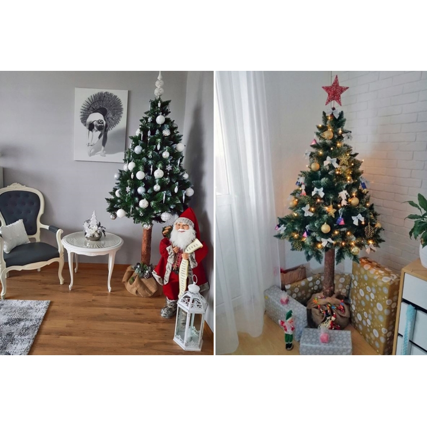 Árvore de Natal sobre um tronco 220 cm pinheiro