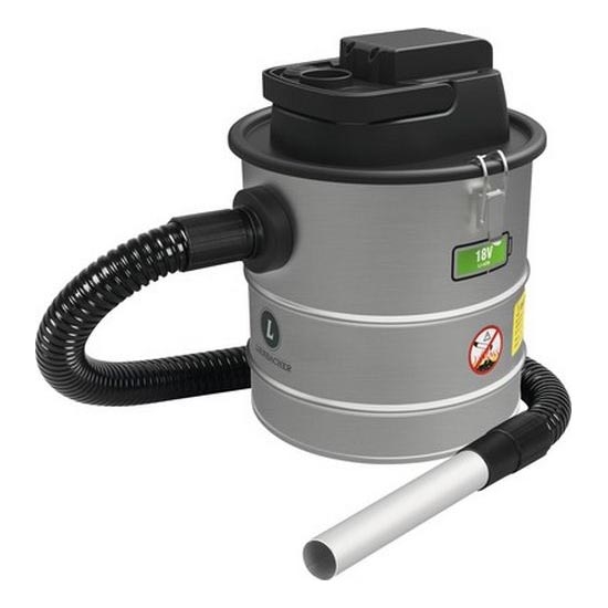 Aspirador de cinzas a pilhas com filtro HEPA 12 l 110W/18V 2000 mAh cromado mate