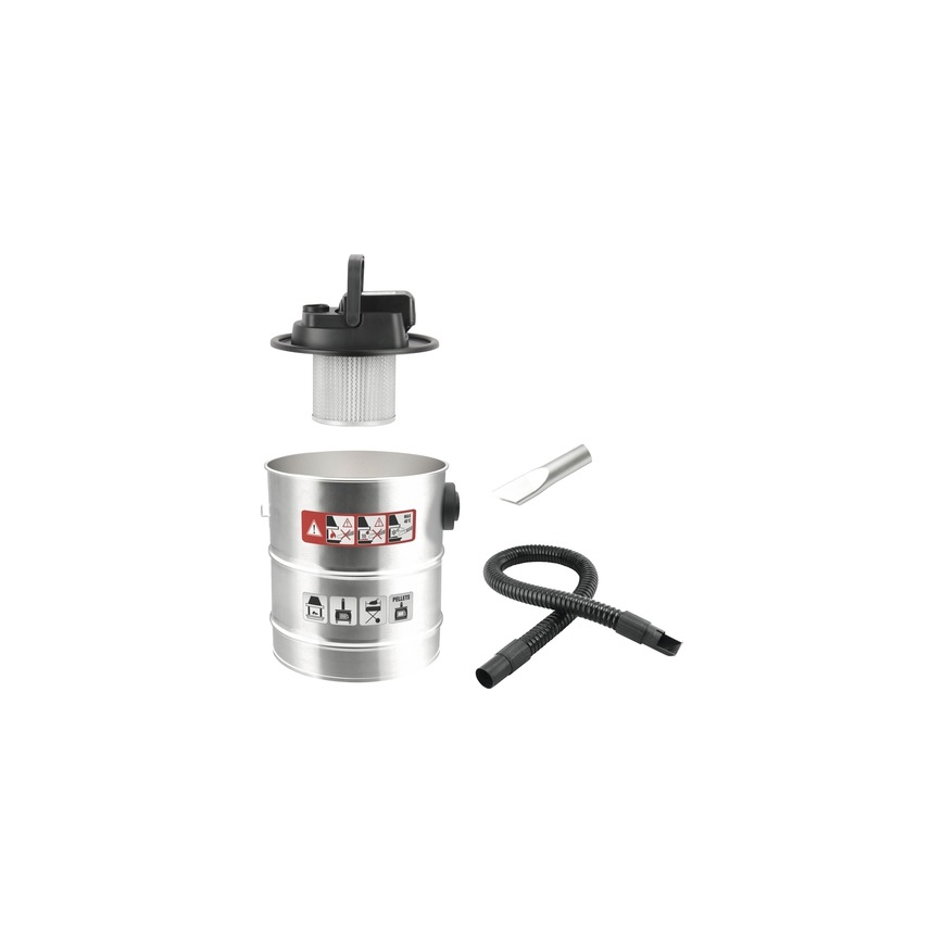 Aspirador de cinzas a bateria com filtro HEPA 12 l 110W/18V 2000 mAh cromo mate