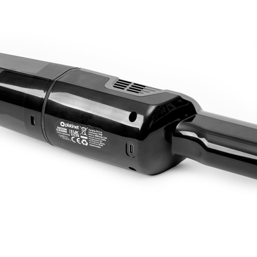 Aspirador portátil para automóvel 75W/2800 mAh preto