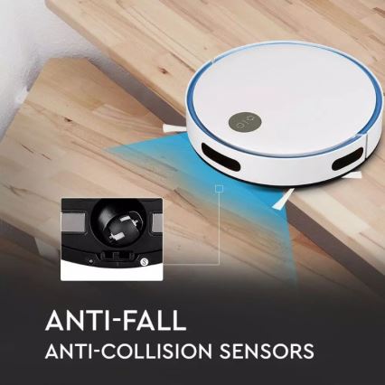 Aspirador robô branco/azul + controlo remoto