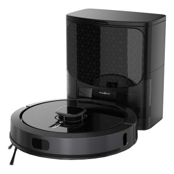 Aspirador robô inteligente com mopa SmartLife Wi-Fi Tuya preto + comando