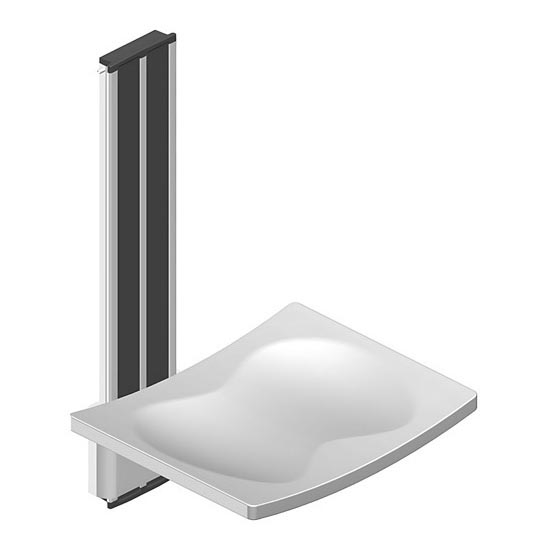 Assento de duche 42,3x67,5 cm prata/branco