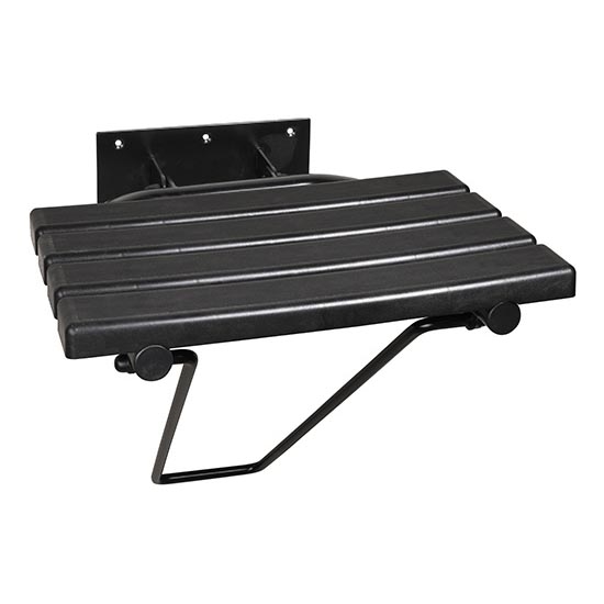 Assento de duche 44x46 cm preto