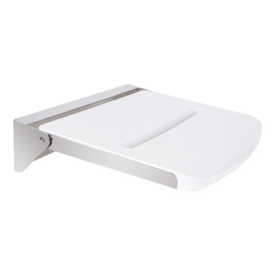 Assento de duche 46,2x12 cm prateado/branco
