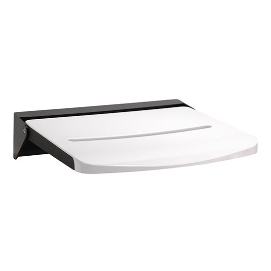 Assento de duche 46,2x12 cm preto/branco