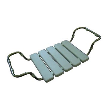 Assento para banheira 84x13 cm prateado/branco