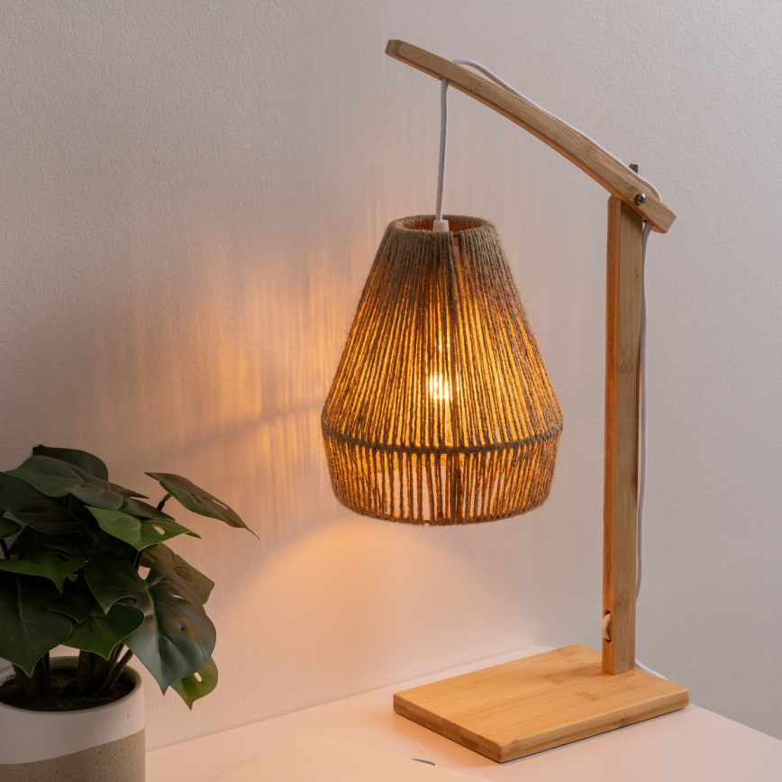 Atmosphera - Candeeiro de mesa KARLA 1xE27/40W/230V bambu