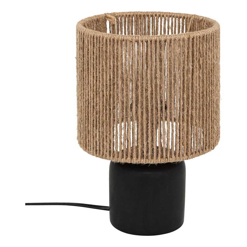 Atmosphera - Candeeiro de mesa KOBY 1xE14/40W/230V cânhamo/preto