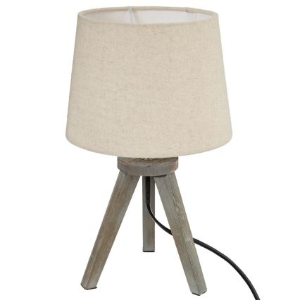 Atmosphera - Candeeiro de mesa MINI 1xE14/25W/230V pinho/bege