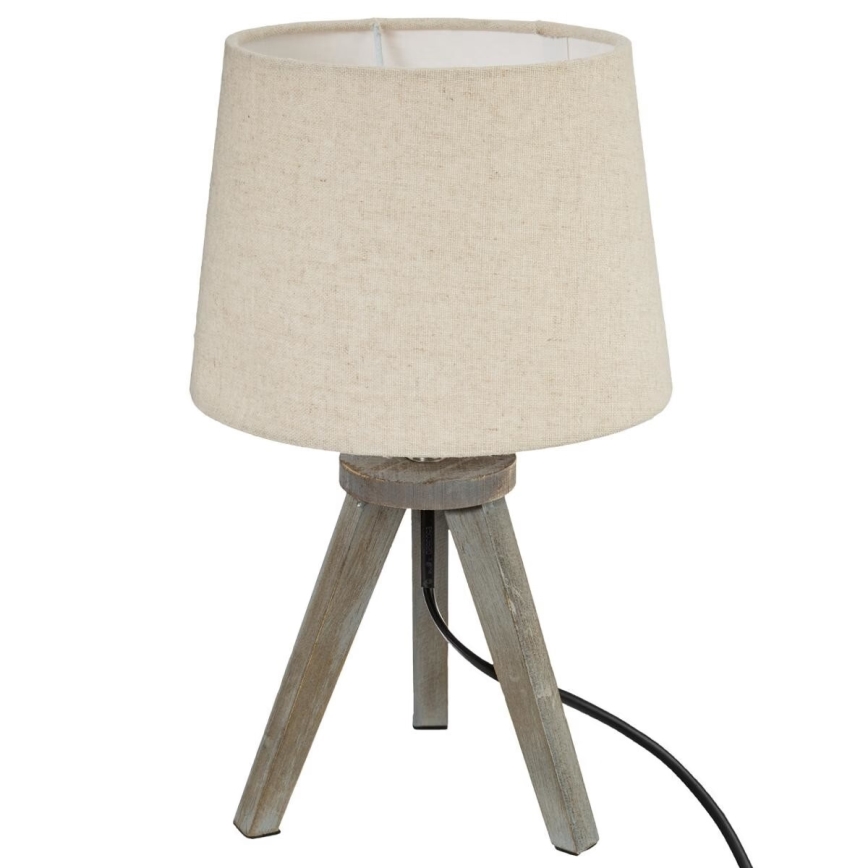 Atmosphera - Candeeiro de mesa MINI 1xE14/25W/230V pinho/bege