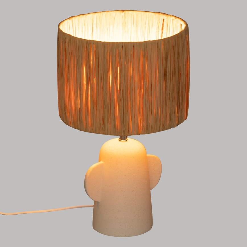 Atmosphera - Candeeiro de mesa RAIA 1xE27/40W/230V bastão de ráfia
