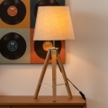 Atmosphera - Candeeiro de mesa RUNO 1xE27/25W/230V bambu/creme