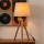 Atmosphera - Candeeiro de mesa RUNO 1xE27/25W/230V bambu/creme