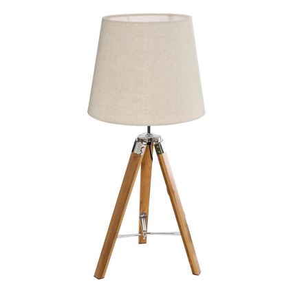 Atmosphera - Candeeiro de mesa RUNO 1xE27/25W/230V bambu/creme