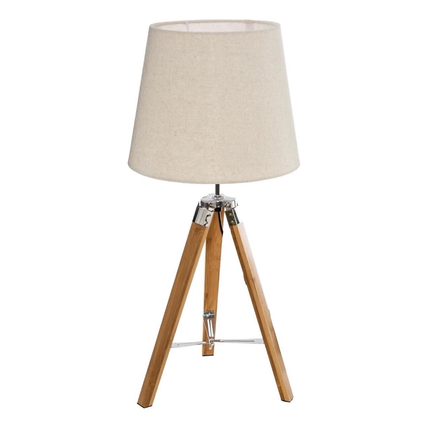 Atmosphera - Candeeiro de mesa RUNO 1xE27/25W/230V bambu/creme