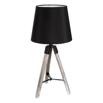 Atmosphera - Candeeiro de mesa RUNO 1xE27/25W/230V madeira/preto