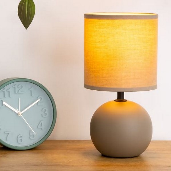Atmosphera - Candeeiro de mesa TIMÉO 1xE14/60W/230V taupe/creme