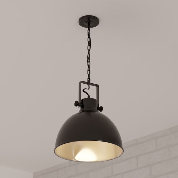 Atmosphera - Candeeiro suspenso BASALT 1xE27/25W/230V preto