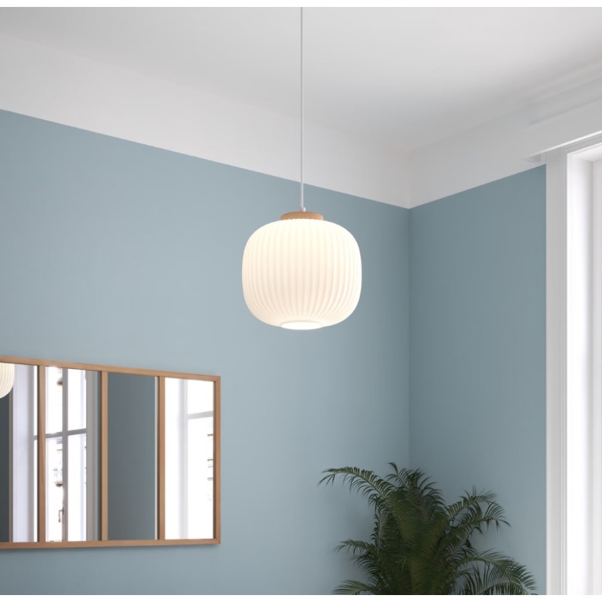 Atmosphera - Candeeiro suspenso com cabo TRAVIS 1xE27/25W/230V pinho
