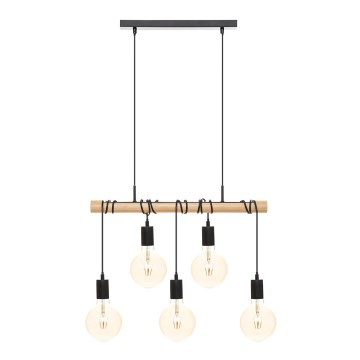 Atmosphera - Candeeiro suspenso JAKE 5xE27/40W/230V pinho