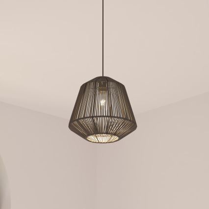Atmosphera - Candeeiro suspenso JILY 1xE27/40W/230V juta preto