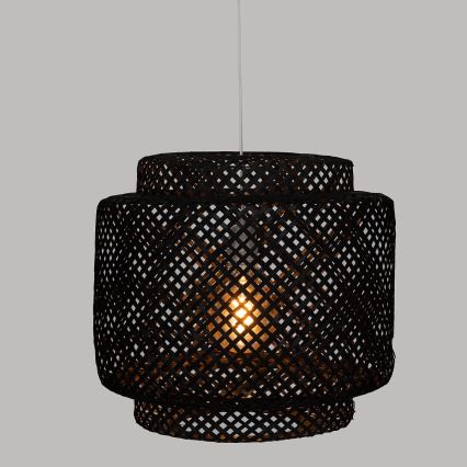 Atmosphera - Candeeiro suspenso LIBY 1xE27/40W/230V bambu/preto