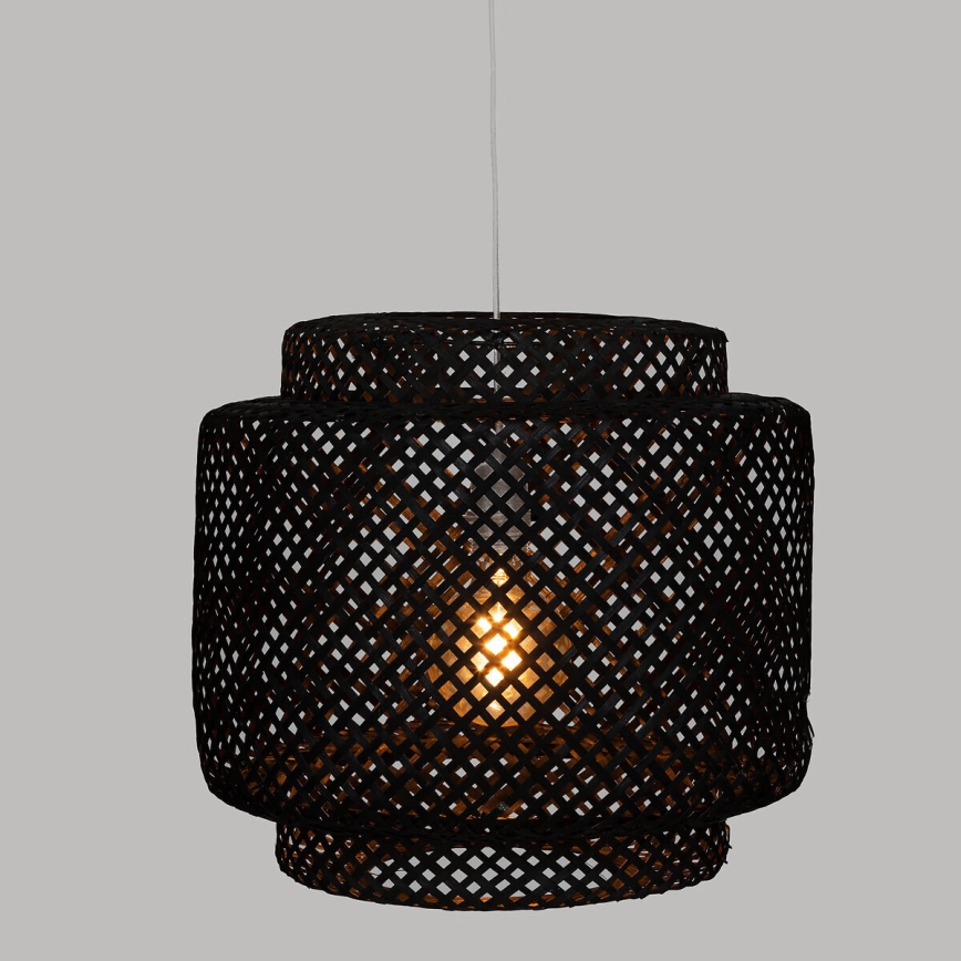 Atmosphera - Candeeiro suspenso LIBY 1xE27/40W/230V bambu/preto