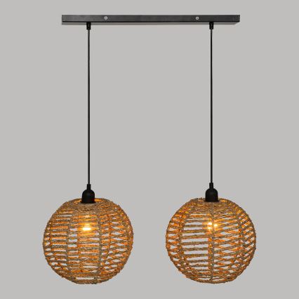 Atmosphera - Candeeiro suspenso RANA 2xE27/40W/230V vime