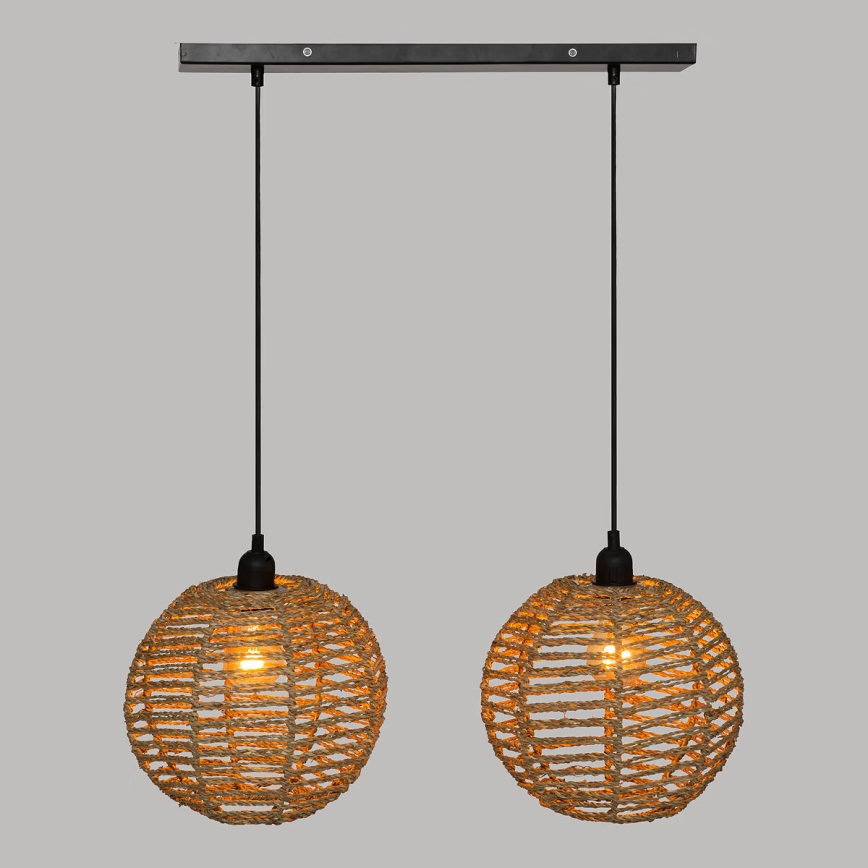 Atmosphera - Candeeiro suspenso RANA 2xE27/40W/230V vime