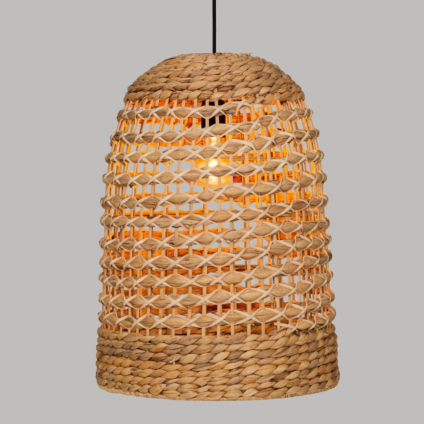 Atmosphera - Candeeiro suspenso SAND 1xE27/40W/230V vime/Jacinto-de-água