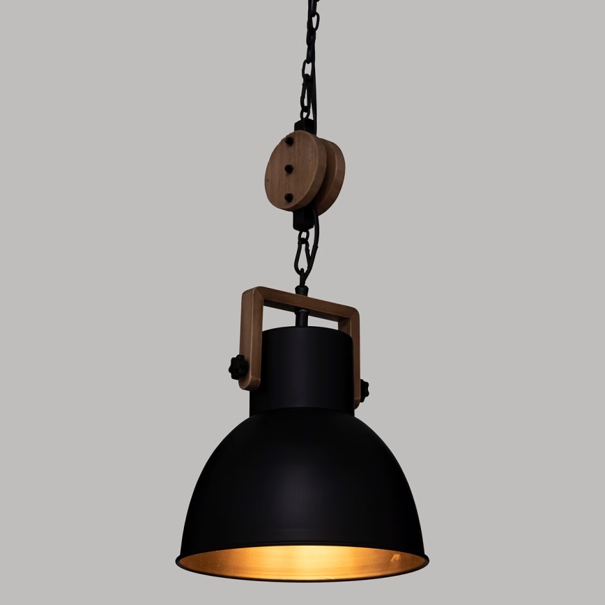 Atmosphera - Candeeiro suspenso SILAS 1xE27/40W/230V pinho