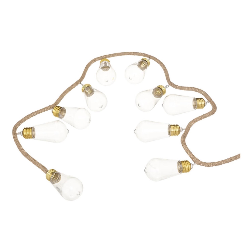Atmosphera - Corrente decorativa LED GRINALDA 10xLED/2xAA 1,65m branco quente