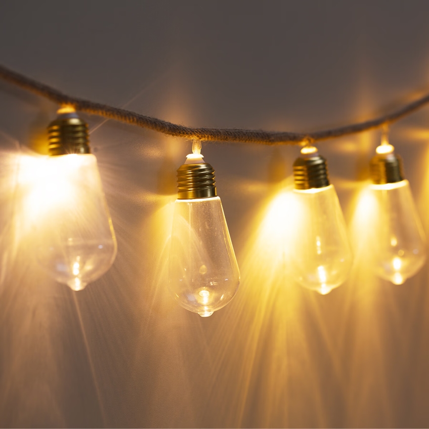 Atmosphera - Corrente decorativa LED GRINALDA 10xLED/2xAA 1,65m branco quente